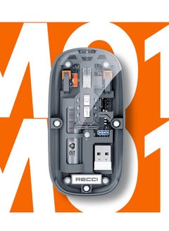 Recci Space Capsule Wireless Mouse – Transparent Design, Bluetooth & 2.4GHz Wireless, 1600 DPI, Silent Click, Ergonomic, Multi-Device Connectivity, Long Battery Life, Compatible with Windows, Mac, iOS, Android  - Image 5