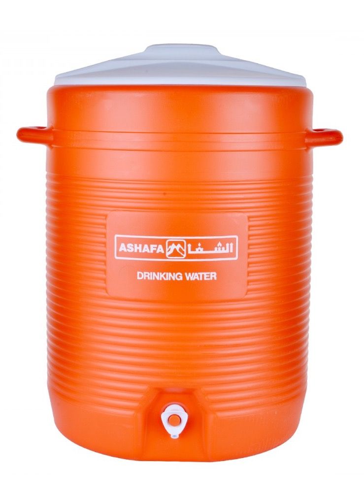 حافظة مياه برتقالي/ابيض  10 جالون