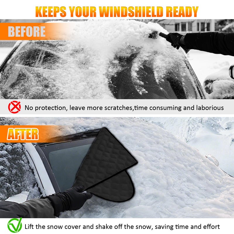 Bestview Car Windshield Snow Ice Cover, Laser Titanium Silver Windshield Snow Ice Cover with Magnetic Edges Used for Snow Protection, Rain and Sun, Fits for Most Cars, SUV(63"x47") - Image 2