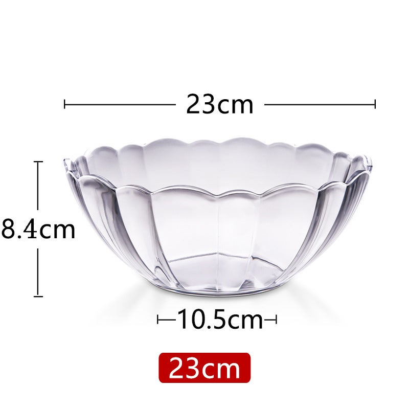 Acrylic Salad Bowl Round Clear Fruit Vegetable No.1 Lotus Bowl 