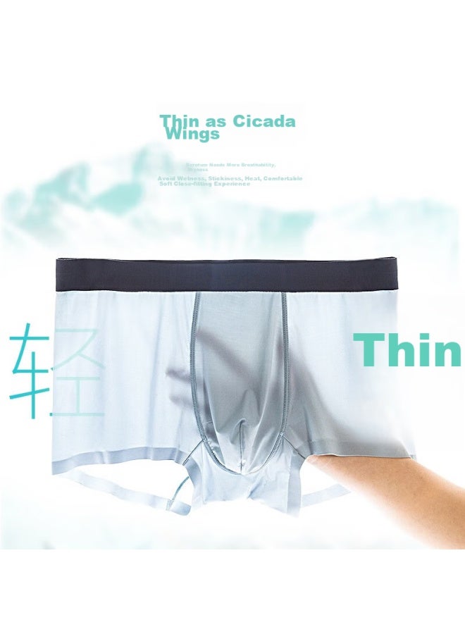 LANG SHA Langsha Ice Silk Underwear For Men, Ultra-thin Breathable Boxer Briefs, 3-pack Quick-dry Cool-feeling Bare-feel Four-corner Men's Underwear  - Image 4