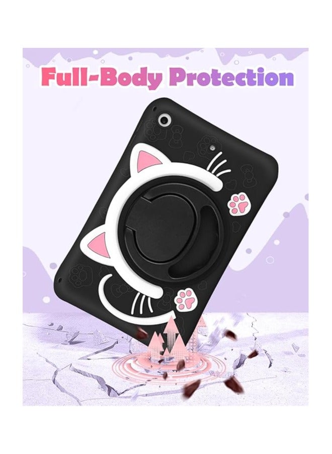 general for iPad 9th/8th/7th Generation Case 10.2 Inch Cute Girls Kawaii Cover Girly 3D Cat Cartoon Women with Rotating Handle Stand & Strap Soft Silicone Funda for Apple iPad Cases 9th/8th/7th Gen - Image 5