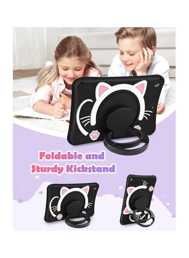 general for iPad 9th/8th/7th Generation Case 10.2 Inch Cute Girls Kawaii Cover Girly 3D Cat Cartoon Women with Rotating Handle Stand & Strap Soft Silicone Funda for Apple iPad Cases 9th/8th/7th Gen - Image 4