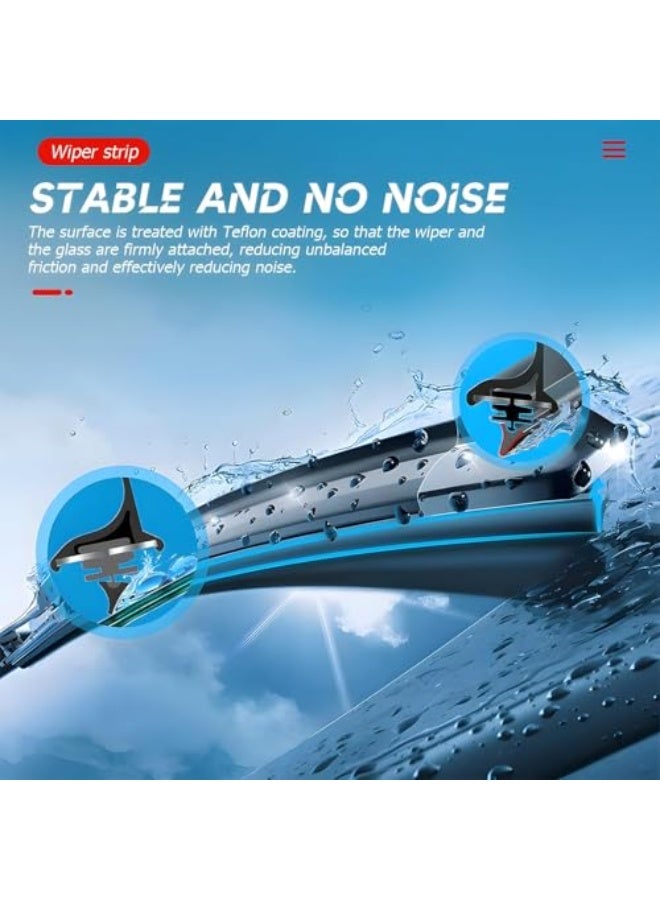 Self-made adjustable silicone car wiper blades, 4 pieces for cleaning the front and rear windows of the car, frameless and replaceable for old rubber wiper parts, suitable for most cars, buses, and trucks. - Image 3