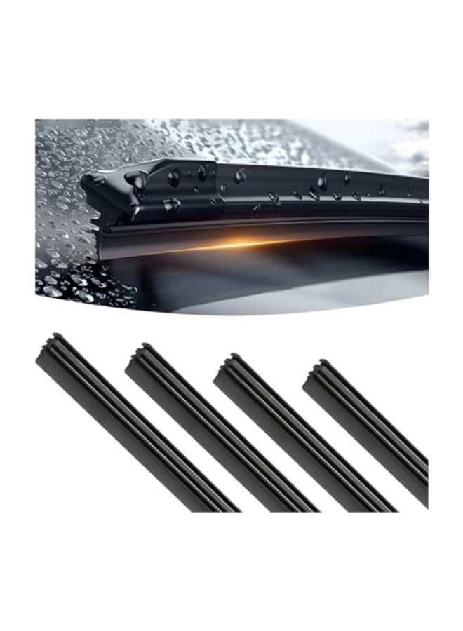 Self-made adjustable silicone car wiper blades, 4 pieces for cleaning the front and rear windows of the car, frameless and replaceable for old rubber wiper parts, suitable for most cars, buses, and trucks. - Image 1
