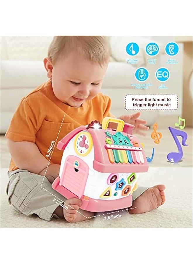 MIXDE - Montessori Toys for 1+ Year Old Girl - Toddler Toys Age 1-2, 8-in-1 Toys with Sound/Lights/Music/Clock/Telephone/Car,Smart Learning Home - Image 1