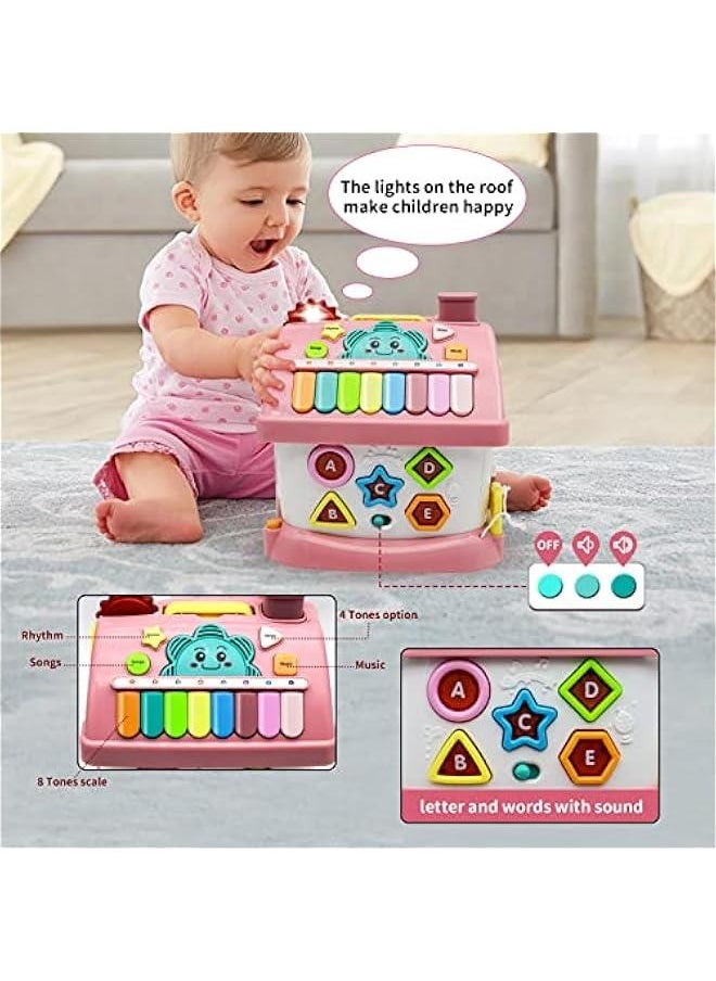 MIXDE - Montessori Toys for 1+ Year Old Girl - Toddler Toys Age 1-2, 8-in-1 Toys with Sound/Lights/Music/Clock/Telephone/Car,Smart Learning Home - Image 1
