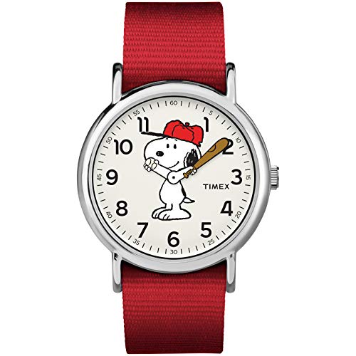 Timex Unisex TW2R41400 Weekender 38mm Peanuts Snoopy Nylon Slip-Thru Strap Watch - Image 4