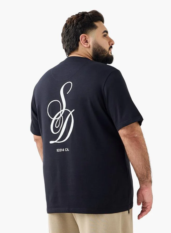 ماكسيم تيشيرت رجالي مطبوع بياقة دائرية وأكمام قصيرة بقصة عادية