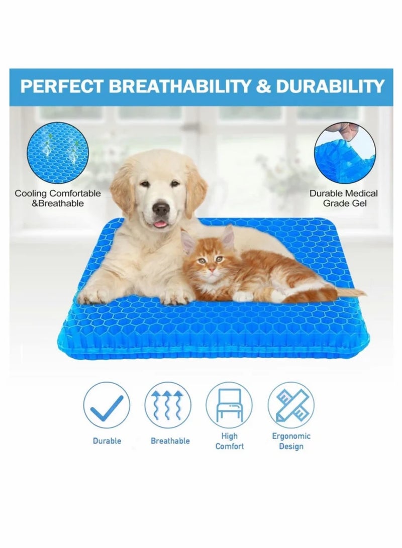 Gel Seat Cushion, Cushion for Long Sitting with Non-Slip Cover (Blue)  - Image 4