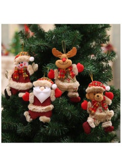 Beauenty Christmas Decorations,4 Pack Xmas Tree Decorations Christmas Ornaments Gift Santa Claus Snowman Tree Toy Doll Hang Decor Merry Christmas Decorative Pendants Party Decor Gifts Home Bedroom  - Image 1