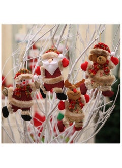 Beauenty Christmas Decorations,4 Pack Xmas Tree Decorations Christmas Ornaments Gift Santa Claus Snowman Tree Toy Doll Hang Decor Merry Christmas Decorative Pendants Party Decor Gifts Home Bedroom  - Image 2