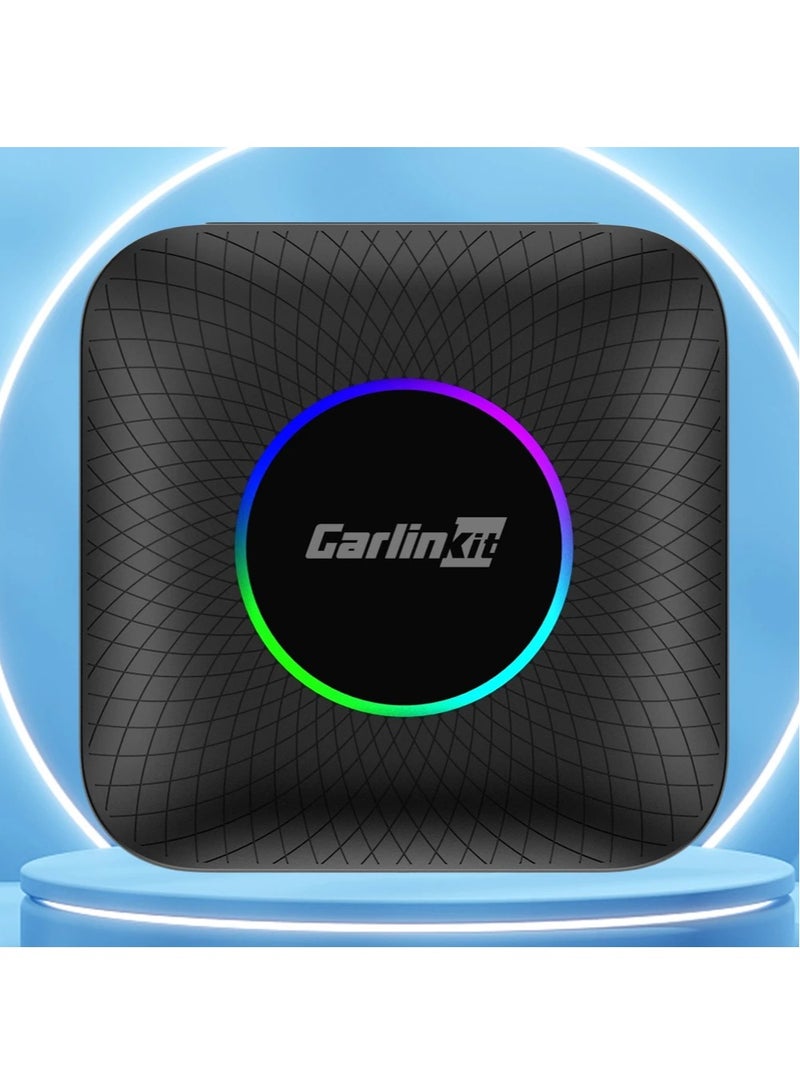 كار لينكيت Ai Box LED, Android 13, Qualcomm 6225, 4GB+64GB, Wireless CarPlay Android Auto 3-in-1 Dongle comes with Google Play Store, Streaming Video, Only for the Vehicle with Wired CarPlay - Image 4