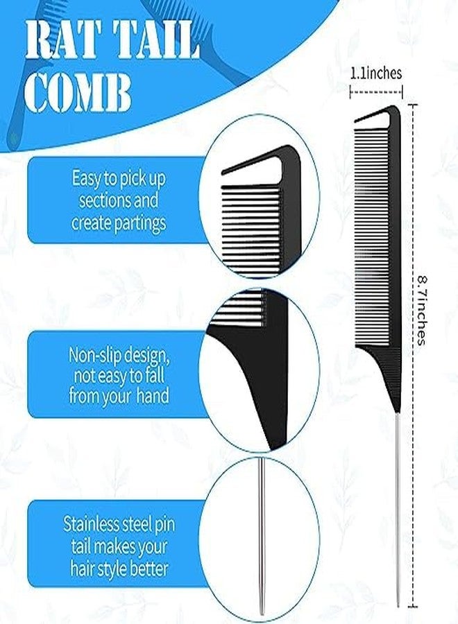 VEDETIC® 6Pcs Hair Section Clips Alligator Hair Dividing Clips for Salon Black Plastic Crocodile Sectioning Pins Non-Slip Grip with 2Pcs Tail Comb Large - Image 5