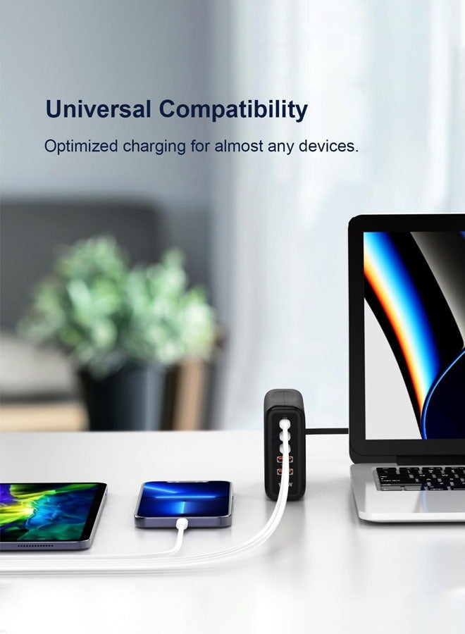 Joshberg 120w USB C Charging Station,Fast Wall Charger,Charging Power Hub for Multiple Device Desktop Charge Block 3 USB C 2 USB A 120W Pd Rapid Strip Adapter Compatible for iPhone iPad Galaxy Smart Cell Phone - Image 4