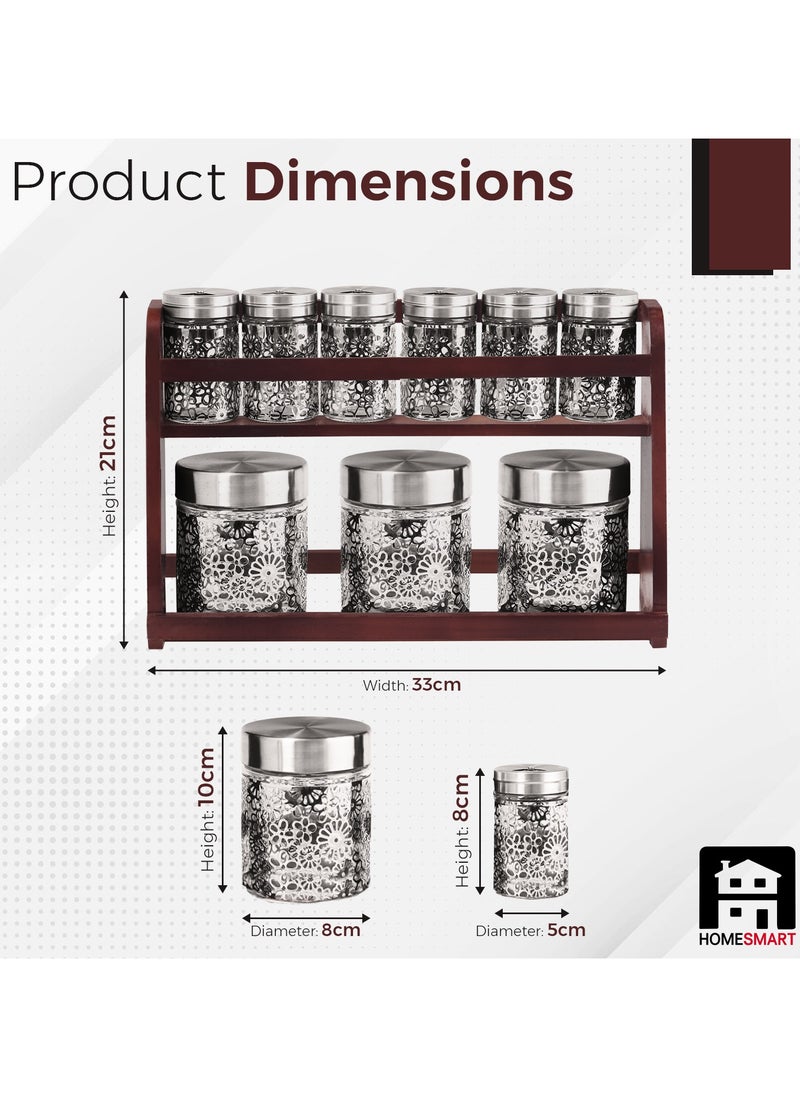Home Smart Home Smart Premium Quality Glass Spice Rack Kitchen Organizer For Spice with Airtight Metal Lid For Kitchen Rack Premium Gift  - Image 4