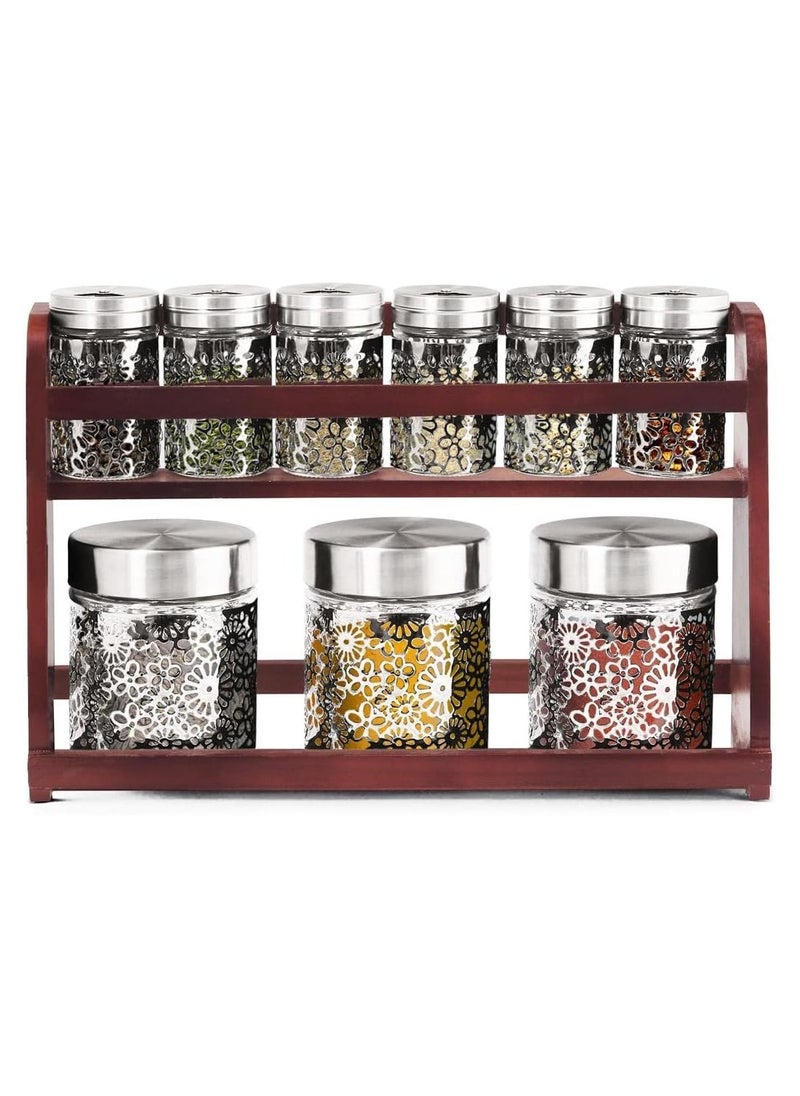 Home Smart Home Smart Premium Quality Glass Spice Rack Kitchen Organizer For Spice with Airtight Metal Lid For Kitchen Rack Premium Gift  - Image 1
