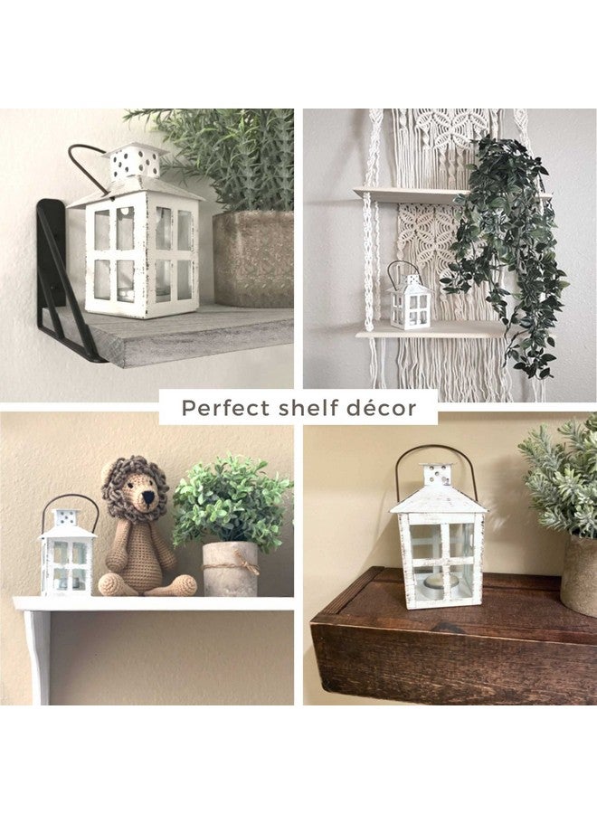 Kate Aspen Rustic Farmhouse White Candle Holder, Wedding, Centerpiece Table, Home, Shelf, 5 inch Decorative Lantern - Image 4