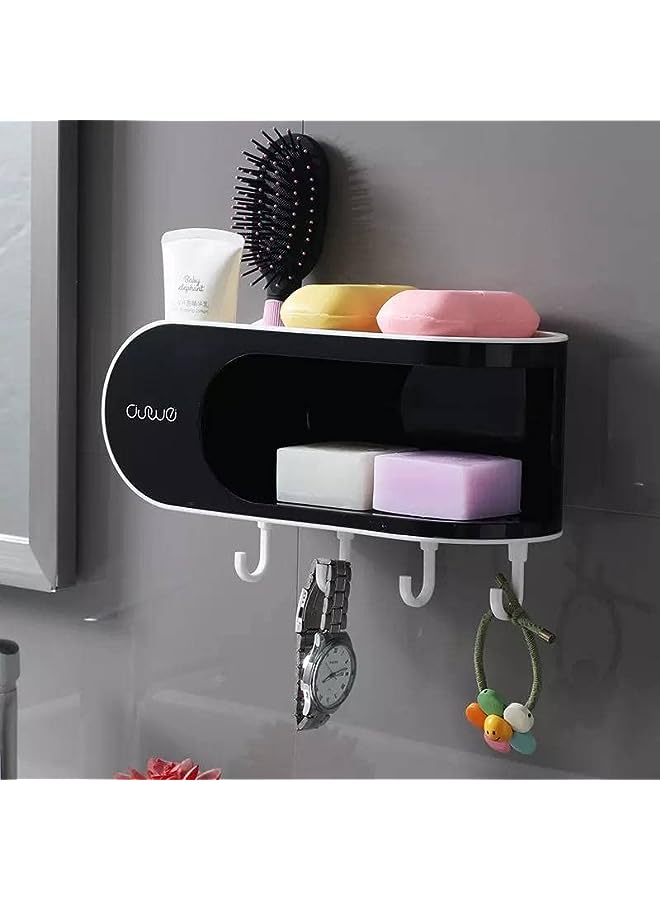 IAF Bathroom Accessories Organizer, & Soap Tray, Double Layer Wall Mounted Soap Box Waterproof Shower Storage for Bathroom Kitchen Shower Toilet - Image 3