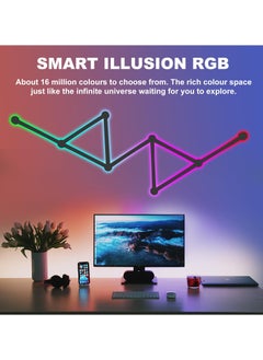 Alruht 9 Wi-Fi RGB Smart Light Lines, Music Sync Home Wall Creative Decor Light Bars with 16M+ Colors & 40+ Scene Modes, Work Dual mode Symphony Wall Light for Gaming Room, Living Room, Bedroom(Black)  - Image 4