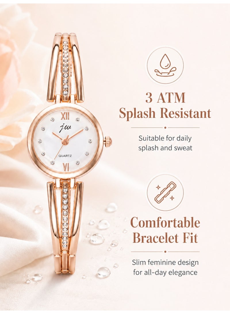 JW Women Stainless Steel Bracelet Quartz Wrist Watch - Image 4