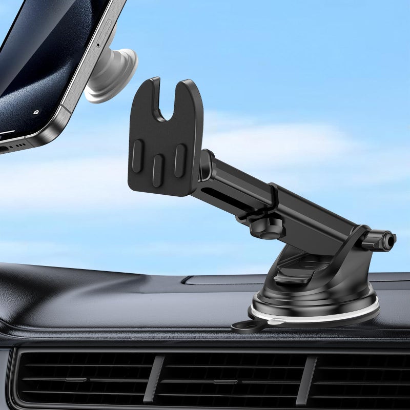 JCTRIWAY Car Mount for Pop Socket, Dashboard Windshield Car Phone Holder Compatible with Popsocket, Powerful Suction Cup Car Phone Mount Fits All Smartphones with Pop Grip - Image 1