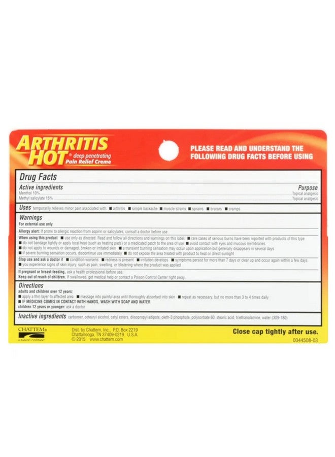CHATTEM Arthritis Hot Pain Relief Creme 3 oz (Pack of 2) - Image 5