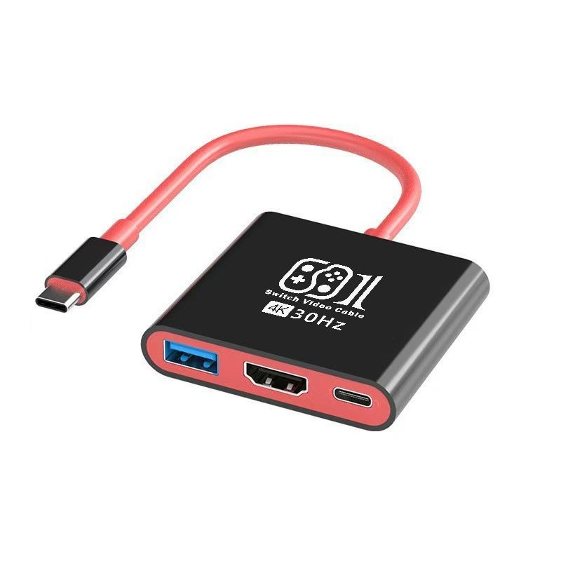 محول USB-C ثلاثي في واحد للألعاب والأجهزة اللوحية والهواتف