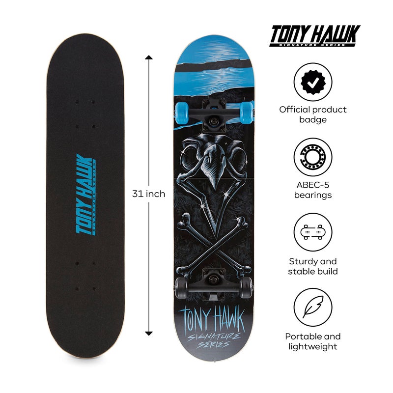 VOYAGER Tony Hawk 31" Skateboard - Signature Series 1 Skateboard with Pro Trucks, Full Grip Tape, ABEC 3 Bearings, Ideal for All Experience Levels - Image 2