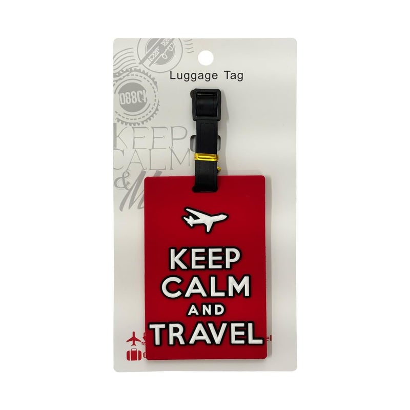 Eitheo بطاقات أمتعة للأطفال بطاقات أمتعة مع اسم وعنوان | بطاقات أمتعة سيليكون للحقائب، بطاقات لتحديد الحقائب/حقائب المدرسة ملصق ملون متعدد (ابق هادئًا) - Image 4