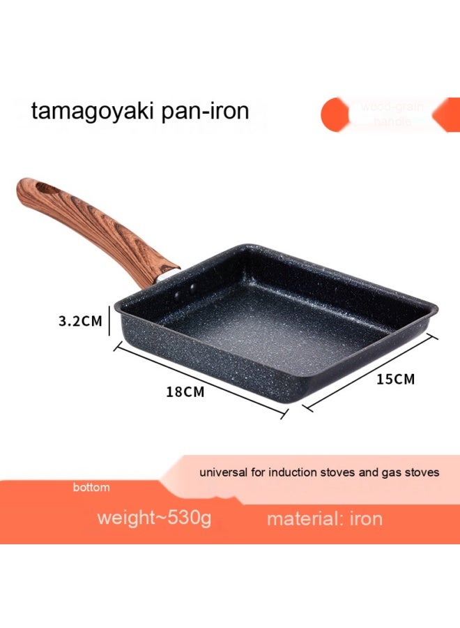 NeeMee Tamagoyaki Pan Japanese Rice Stone Pan Breakfast Pan Home Use Flat Pan Square Non-stick Pan - Image 1