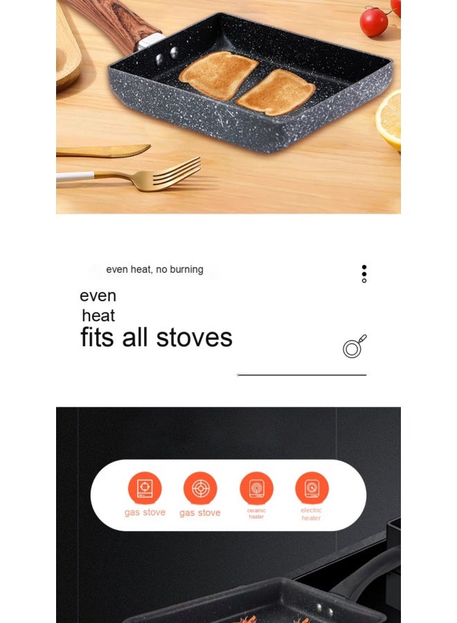 NeeMee Tamagoyaki Pan Japanese Rice Stone Pan Breakfast Pan Home Use Flat Pan Square Non-stick Pan - Image 5