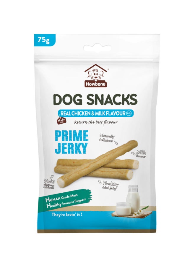 Howbone Prime Jerky Dog Snack Chicken & Milk Flavour – 75g