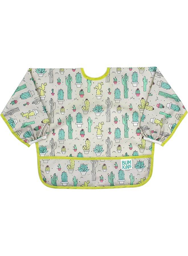 BUMKiNs Sleeved Bib/Baby Bib/Toddler Bib/Smock Waterproof Washable Stain And Odor Resistant 6 24 Months Cactus - Image 1