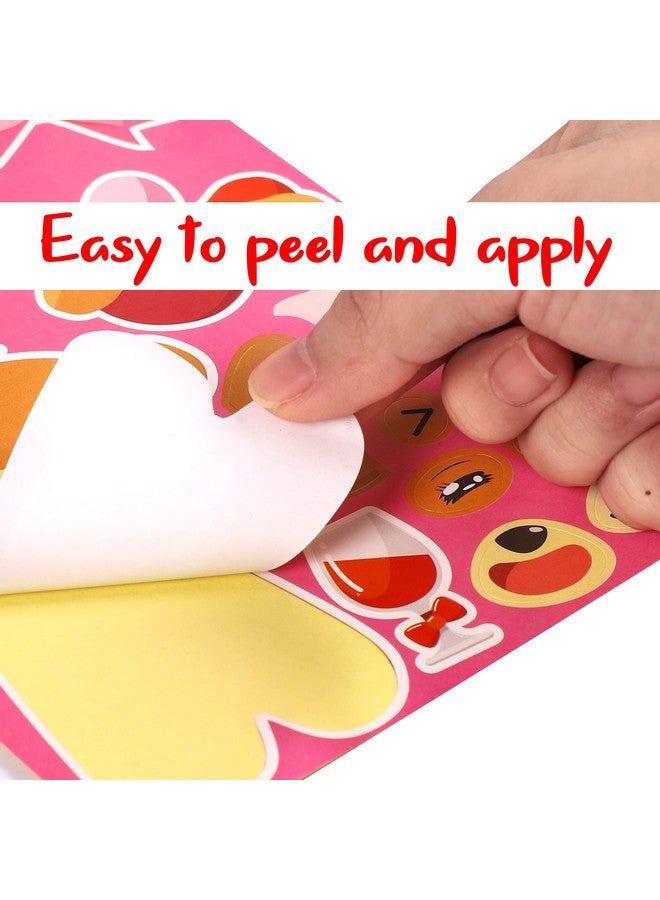 Moon Boat 70Sheets Valentines Stickers Crafts for Kids - Make-A-Llama/Bear/Fox/Cupid/Gnome Face Sticker- Valentine's Day Gifts Goodie Bag Stuffer School Classroom Activity Games Party Favors (Small Size) - Image 5