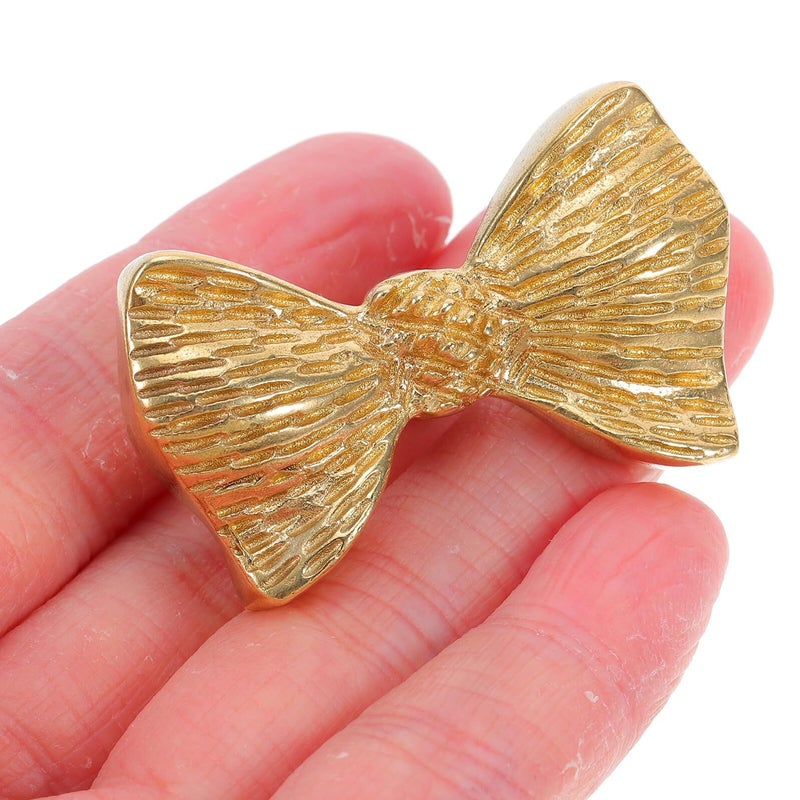 Brass Bowknot Cabinet Knob Single Hole Pull Handle for Drawer Wardrobe Kitchen Cupboard Decorative Yellow Metal Hardware - Image 5
