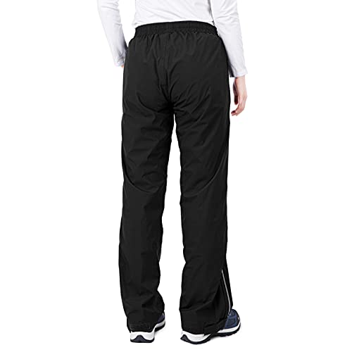 33,000ft Women's Rain Pants, Lightweight Waterproof Rain Over Pants, Windproof Hiking Pants for Outdoor, Fishing, Rainy Day Black - Image 2