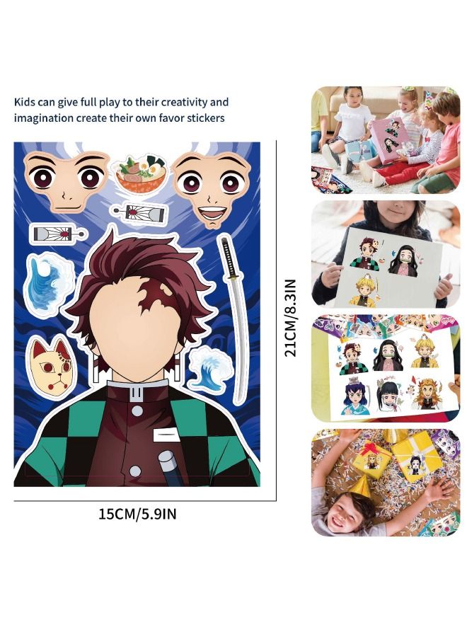 مجموعة ملصقات أنيمي شيطان القاتل مكونة من 16 قطعة، ملصقات بموضوعات الرسوم المتحركة حرف كتب للأطفال، هدايا لوازم الحفلات DIY اصنع ملصقاتك الخاصة، لمكافأة هدايا عيد الميلاد (8 أنماط، 16 قطعة) - Image 3