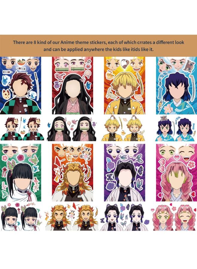 مجموعة ملصقات أنيمي شيطان القاتل مكونة من 16 قطعة، ملصقات بموضوعات الرسوم المتحركة حرف كتب للأطفال، هدايا لوازم الحفلات DIY اصنع ملصقاتك الخاصة، لمكافأة هدايا عيد الميلاد (8 أنماط، 16 قطعة) - Image 2