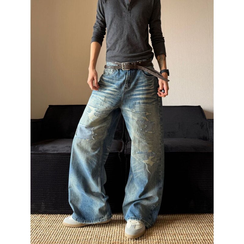 Unisex Classic Denim Jeans Loose Fit Daily Outdoor Wear - Image 2