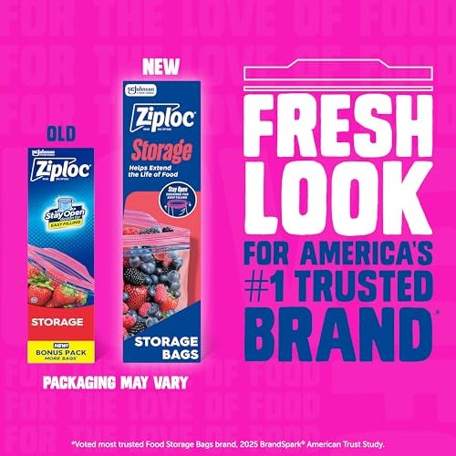 Ziploc Gallon Food Storage Bags Stay Open Design with StandUp Bottom Easy to Fill 42 Count Packaging May Vary - Image 5