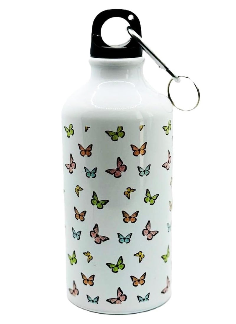 SiestaSafari Butterfly Print Water Bottle, 500ml, with Carrying Loop, for Work, School, Sports, Activities, Gym, Girls, Women  - Image 1