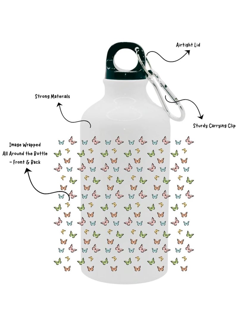 SiestaSafari Butterfly Print Water Bottle, 500ml, with Carrying Loop, for Work, School, Sports, Activities, Gym, Girls, Women  - Image 2