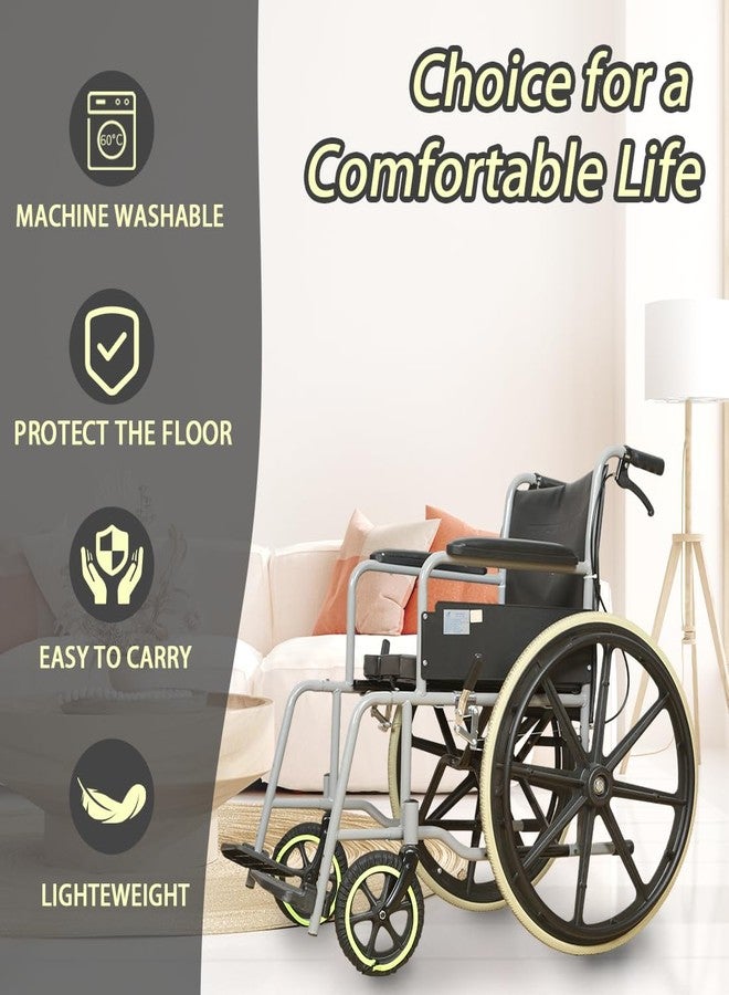 EHUCONMOV Wheelchair Wheel Covers 6 inches,Noise-Reducing Tire Sleeves,Wheelchair Accessories Tyre Covers to Protect Floors Carpets,1 Pair (Black) - Image 2