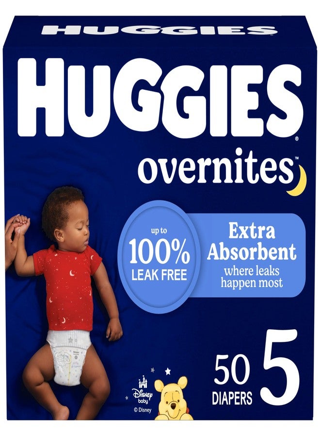 Huggies Overnites Size 5 Overnight Diapers (27+ lbs), 50 Ct, Packaging May Vary - Image 1