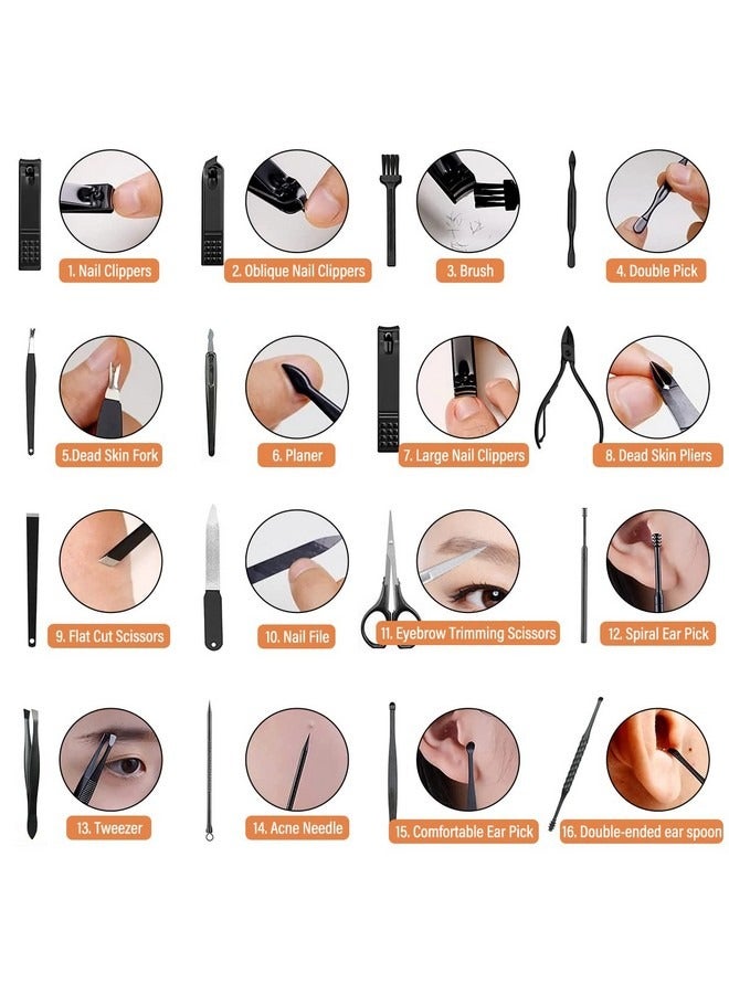 Beauenty Nail Clipper Set Professional 16 Pieces Grooming Kit Manicure and Pedicure Tools with Leather Case, Stainless Steel Manicure Tools Set, Nail Clippers for Women Men Gift - Image 4