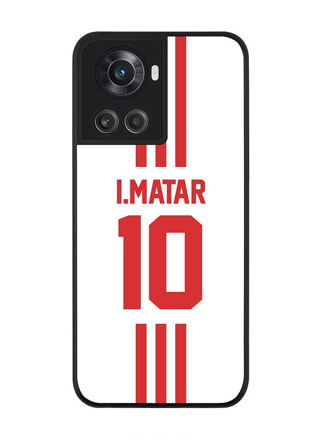 Stylizedd Rugged Black edge case for OnePlus 10R 5G/OnePlus Ace 5G Slim fit Soft Case Flexible Rubber Edges Anti Drop TPU Gel Thin Cover - Football Team - UAE Player Name - I.Matar - Image 1