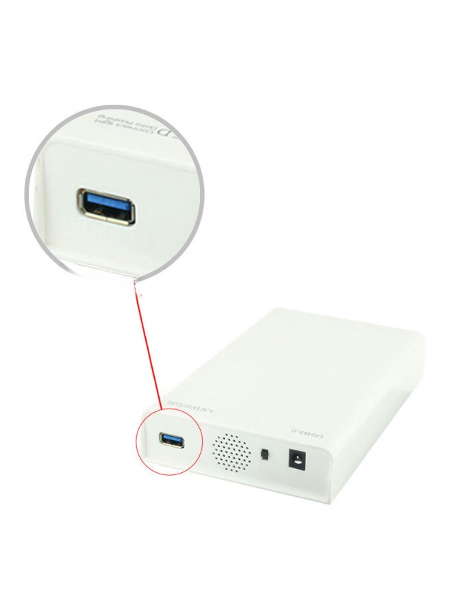 3.5 Inch SATA To USB3.0 Desktop High-speed Transmission Screw-free Mobile Hard Disk Box-Color:U35b3.0 White Us Standard - Image 4