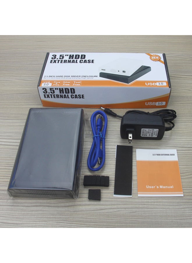 3.5 Inch SATA To USB3.0 Desktop High-speed Transmission Screw-free Mobile Hard Disk Box-Color:U35b3.0 White Us Standard - Image 5