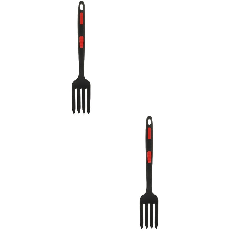 2pcs Convenient Silicone Fork Ergonomic Salad Fork Household Dinner Fork Kitchen Accessory - Image 1
